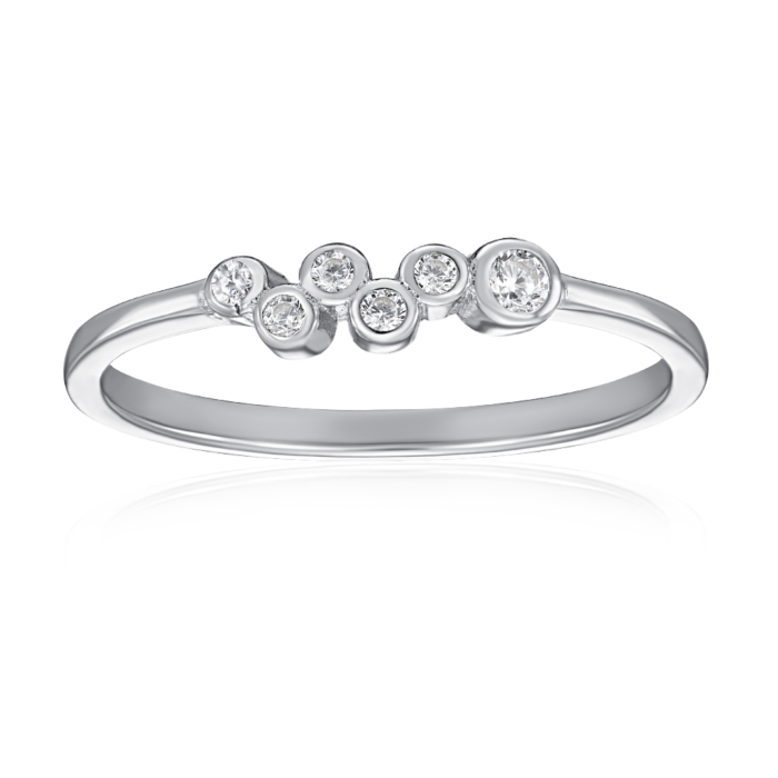 Срібна каблучка з фіанітами. Артикул SZDR10374-R/12/1