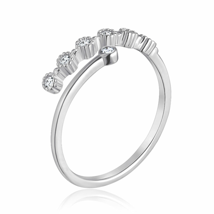 Срібна каблучка з фіанітами. Артикул SZDR10382-R/12/1