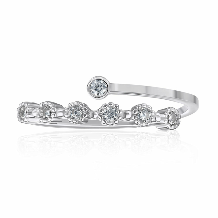 Срібна каблучка з фіанітами. Артикул SZDR10382-R/12/1