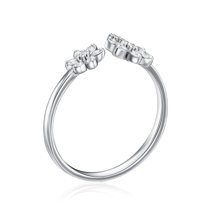 Срібна каблучка з фіанітами. Артикул SZDR10402-R/12/1