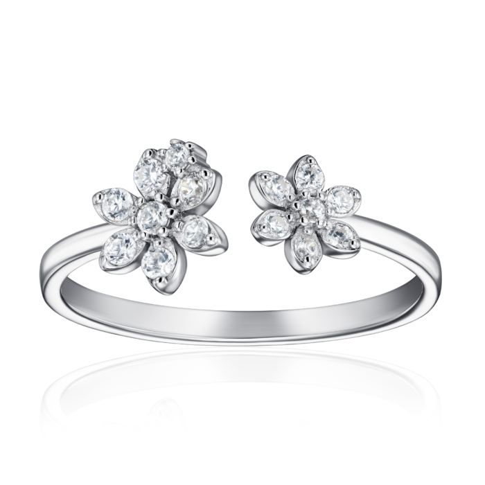 Срібна каблучка з фіанітами. Артикул SZDR10402-R/12/1