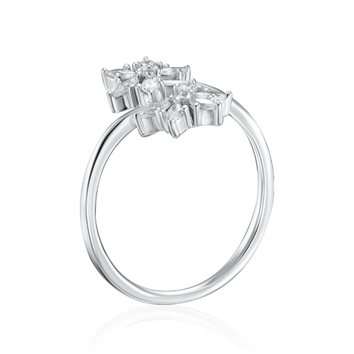 Срібна каблучка з фіанітами. Артикул SZDR10426-R/12/1