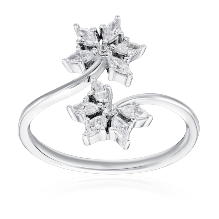 Срібна каблучка з фіанітами. Артикул SZDR10426-R/12/1