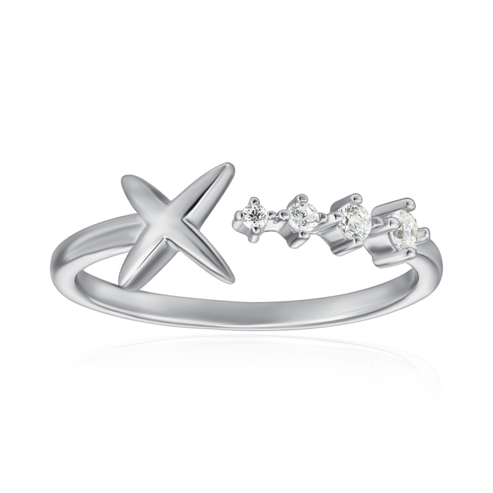 Серебряное кольцо с фианитами. Артикул SZDR10430-R/12/1