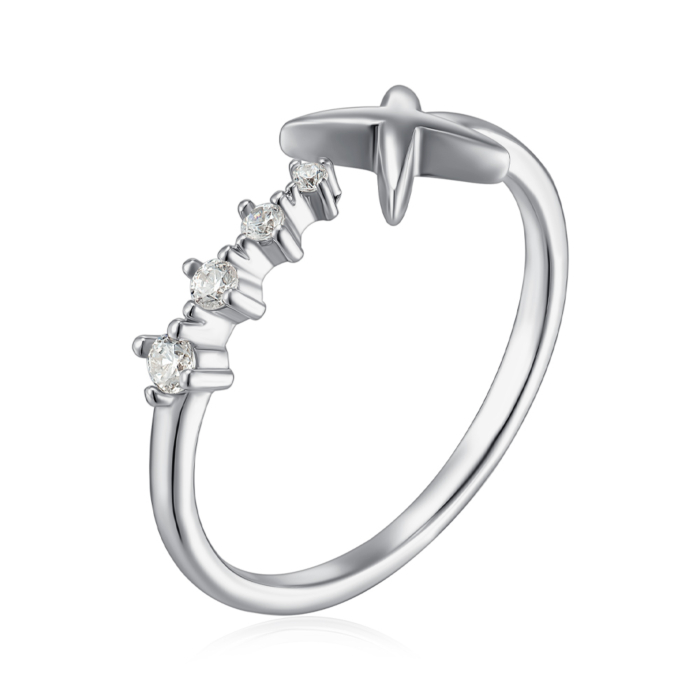 Серебряное кольцо с фианитами. Артикул SZDR10430-R/12/1