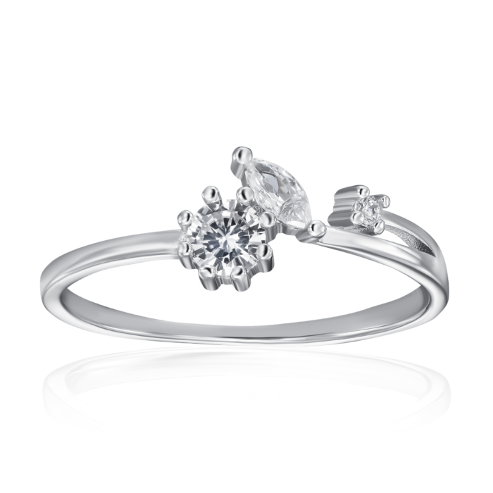 Срібна каблучка з фіанітами. Артикул SZDR10432-R/12/1