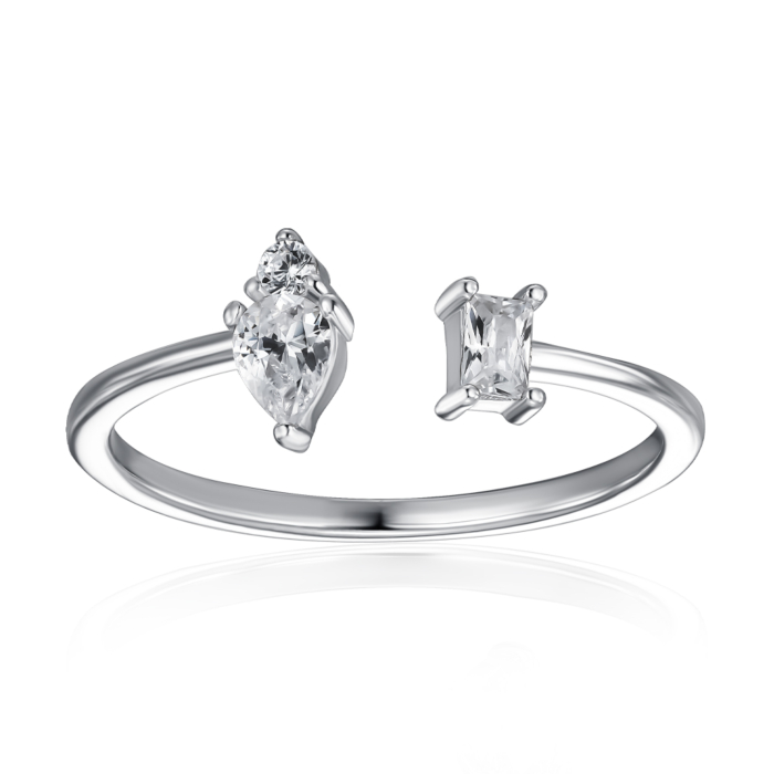 Срібна каблучка з фіанітами. Артикул SZDR10438-R/12/1