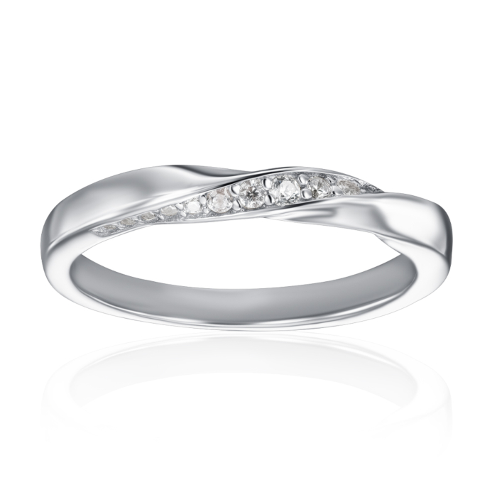 Срібна каблучка з фіанітами. Артикул SZDR15608-R/13/1