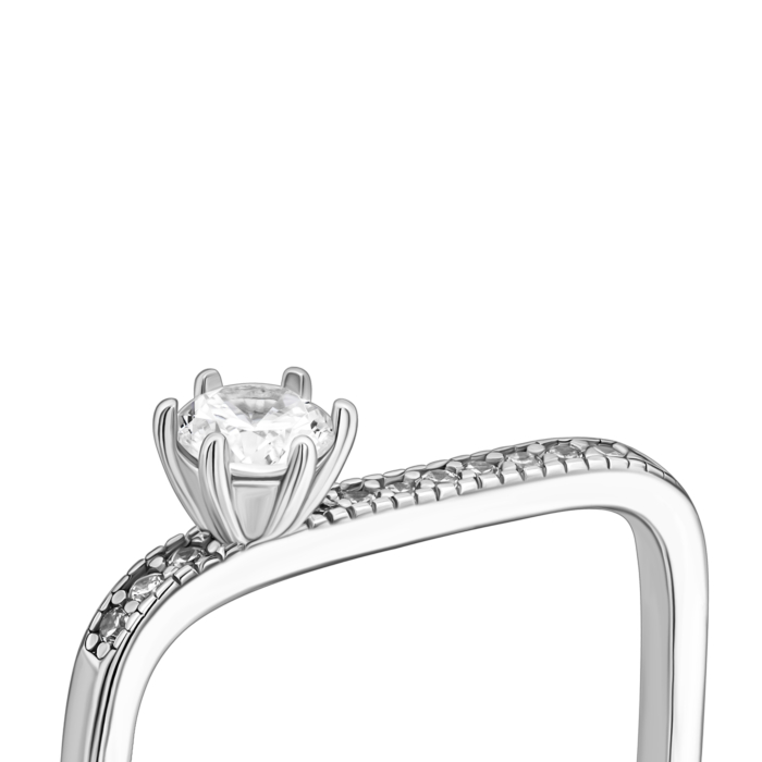 Срібна каблучка з фіанітами. Артикул UG5SZDR15618