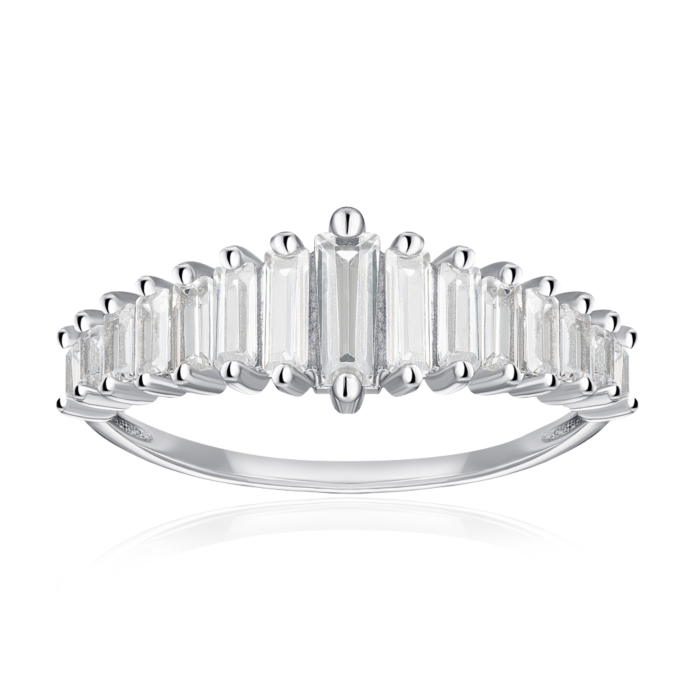 Срібна каблучка з фіанітами. Артикул SZDR15628-R/12/1