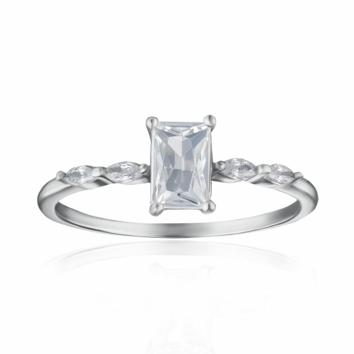 Срібна каблучка з фіанітами. Артикул SZDR15635-R/12/1