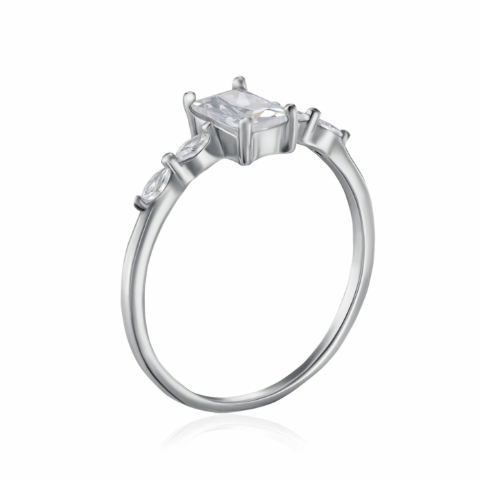 Срібна каблучка з фіанітами. Артикул SZDR15635-R/12/1