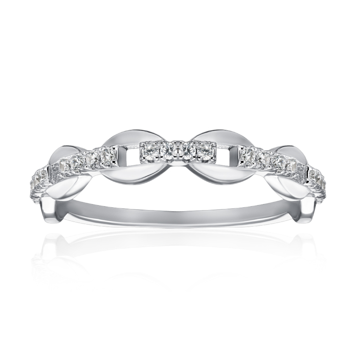 Срібна каблучка з фіанітами. Артикул SZDR15695-R/12/1