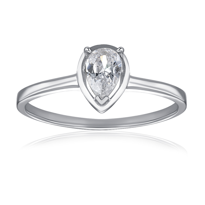 Срібна каблучка з фіанітом. Артикул SZDR15704-R/12/1