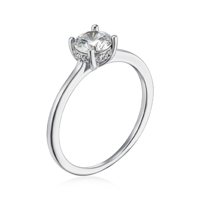 Срібна каблучка з фіанітом. Артикул SZDR16709-R/12/1