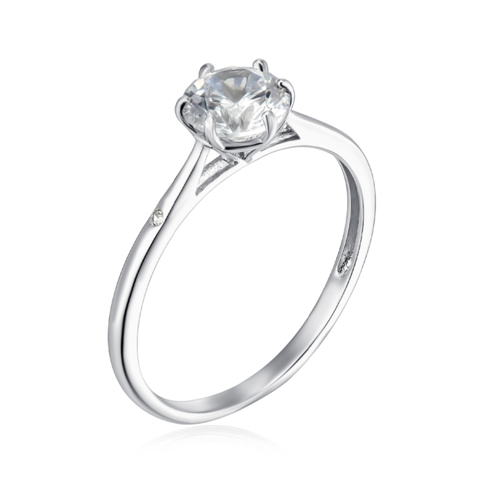 Срібна каблучка з фіанітами. Артикул SZDR16737-R/12/1