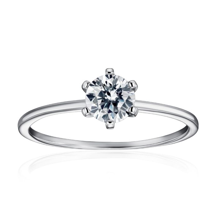 Срібна каблучка з фіанітом. Артикул SZDR16740-R/12/1