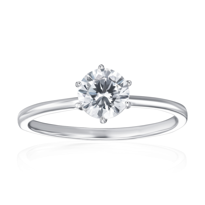 Срібна каблучка з фіанітом. Артикул SZDR16785-R/12/1