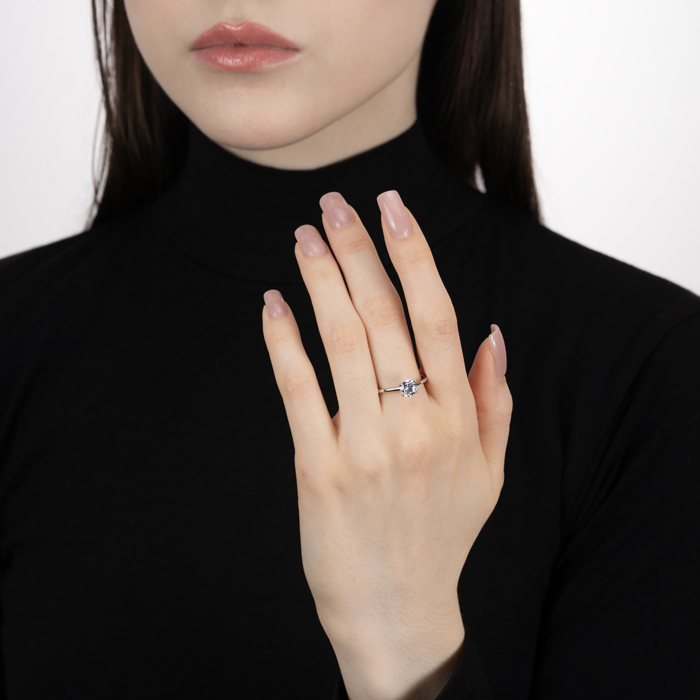 Срібна каблучка з фіанітом. Артикул SZDR16848-R/12/1