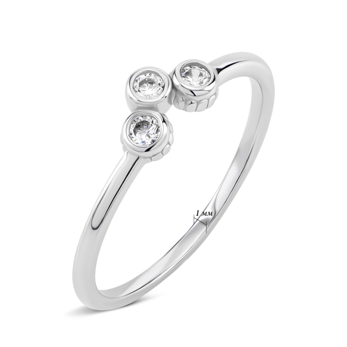 Срібна каблучка з фіанітами. Артикул UG5SZDR28480