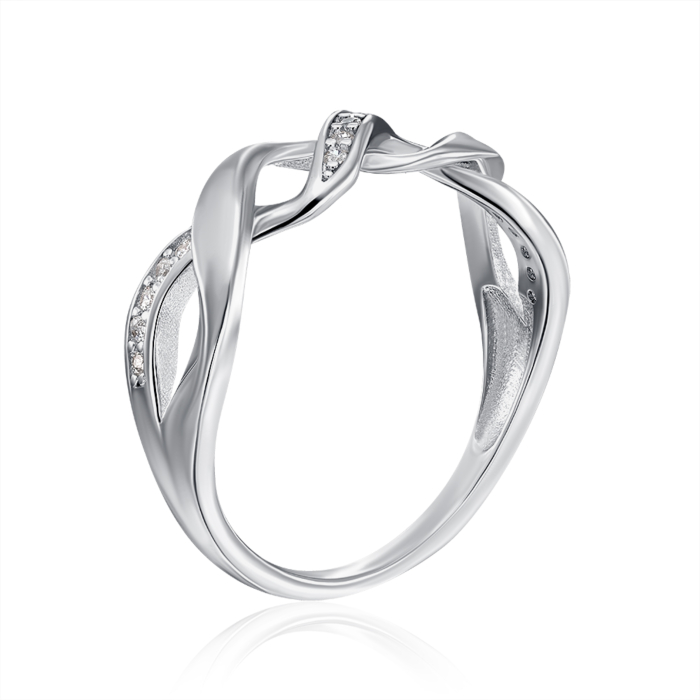 Срібна каблучка з фіанітами. Артикул SZR167-R/12/1