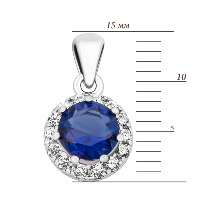 Срібна підвіска з фіанітами. Артикул UG5SZSE07024 под