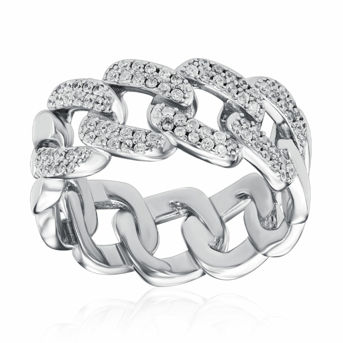Срібна каблучка з фіанітами. Артикул TA03312-R/12/1
