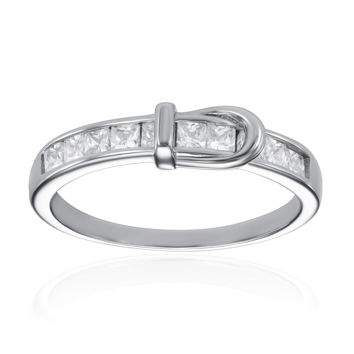 Серебряное кольцо с фианитами. Артикул TA03815-R/12/1