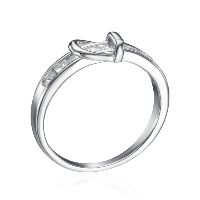 Серебряное кольцо с фианитами. Артикул TA03815-R/12/1