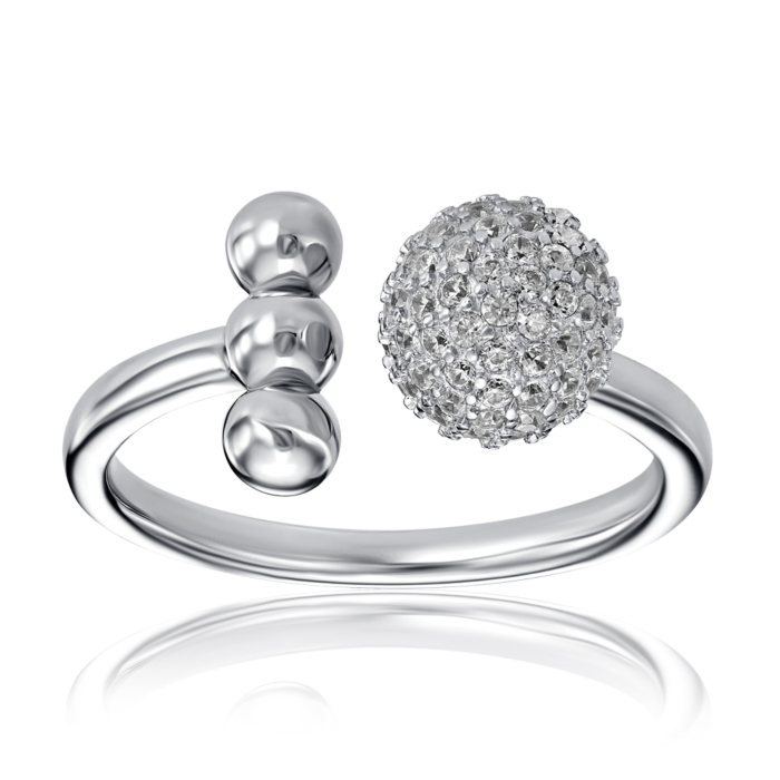 Срібна каблучка з фіанітами. Артикул TA03820-R/12/1