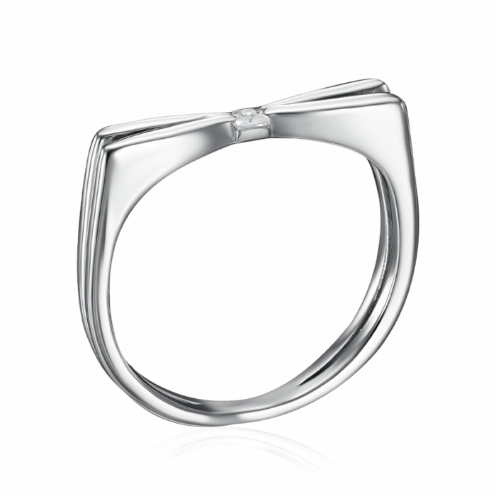 Серебряное кольцо с фианитом. Артикул TA03901-R/12/1