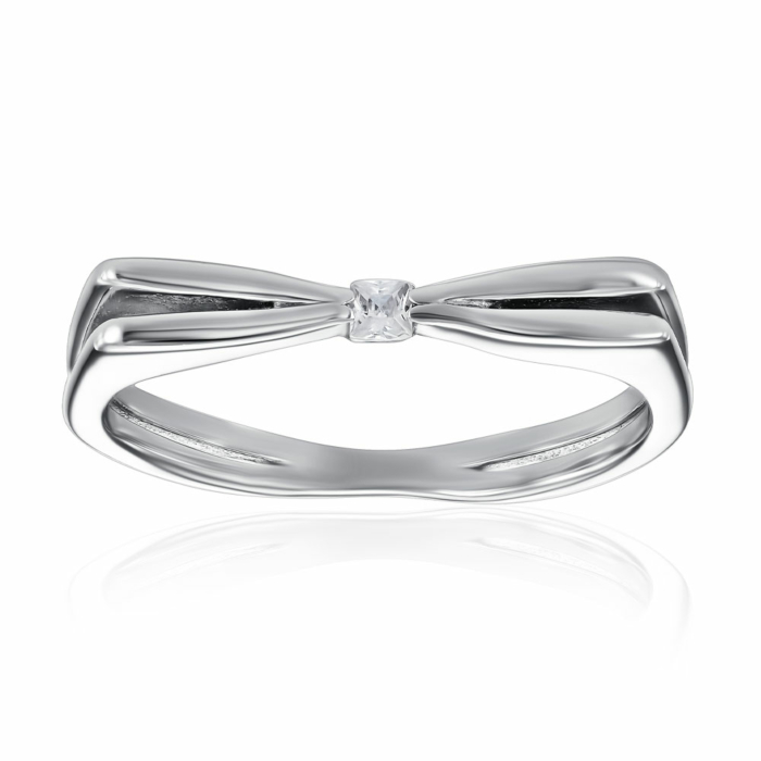 Серебряное кольцо с фианитом. Артикул TA03901-R/12/1