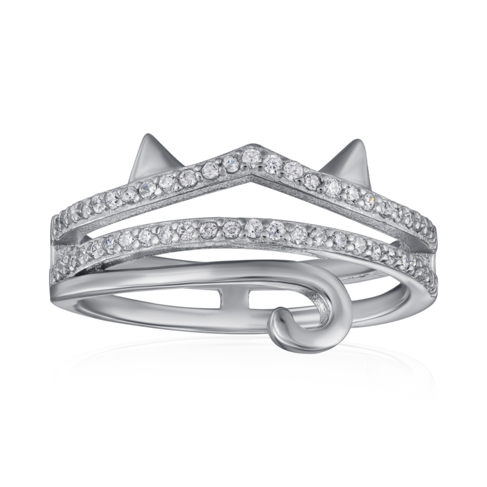 Срібна каблучка з фіанітами. Артикул TA03903-R/12/1