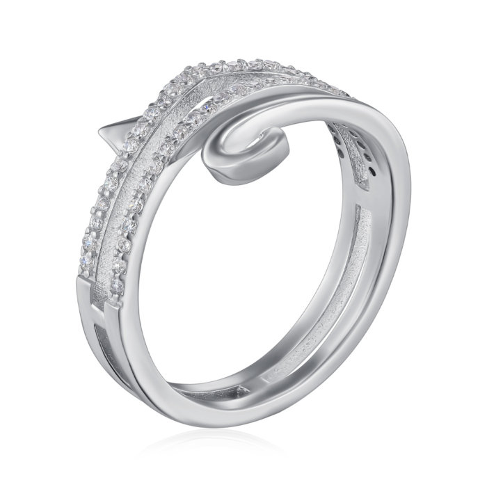 Срібна каблучка з фіанітами. Артикул TA03903-R/12/1