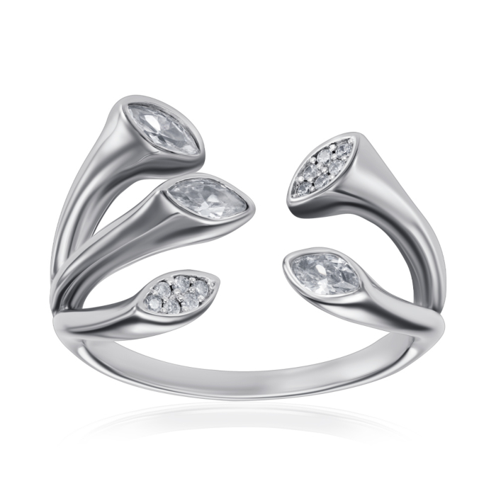 Серебряное кольцо с фианитами. Артикул TA03994-R/12/1
