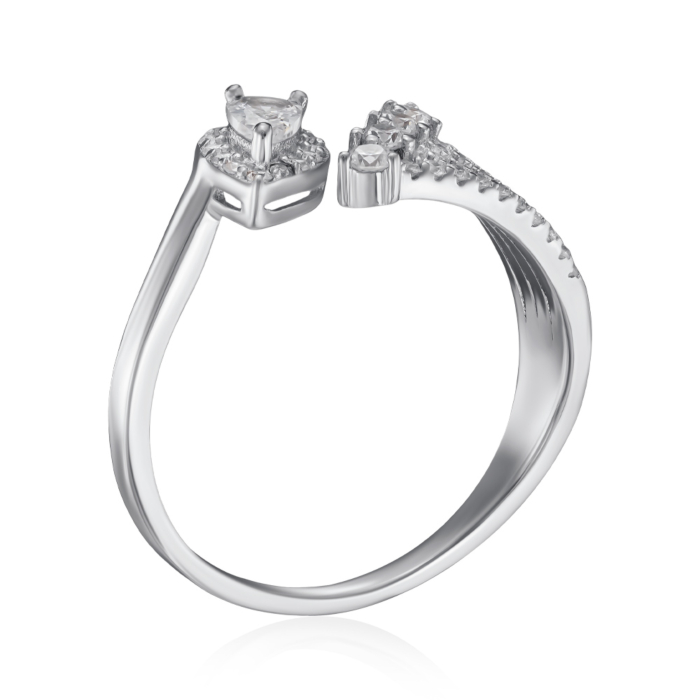 Серебряное кольцо с фианитами. Артикул TA04011-R/12/1