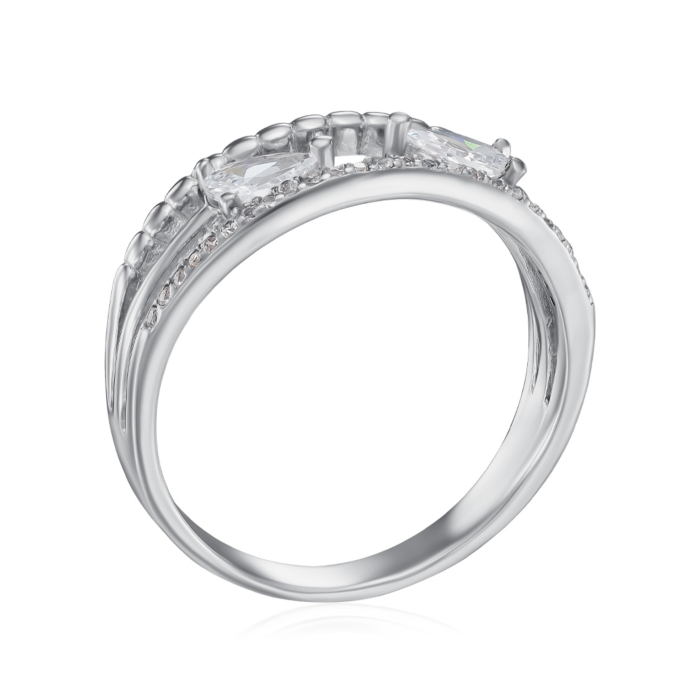 Серебряное кольцо с финитами. Артикул TA04020-R/12/1