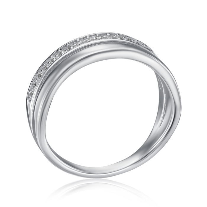Серебряное кольцо с фианитами. Артикул TA04024-R/12/1