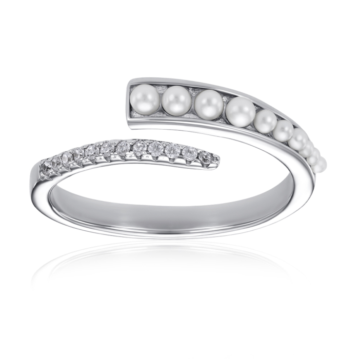 Срібна каблучка з перлами. Артикул TA06603-R/12/21124