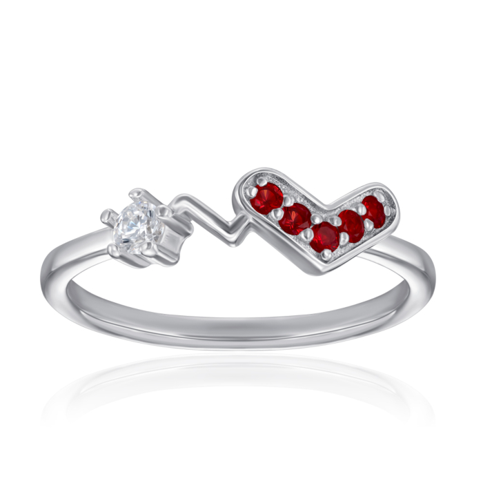 Срібна каблучка з фіанітами. Артикул TA06821-R/12/1514