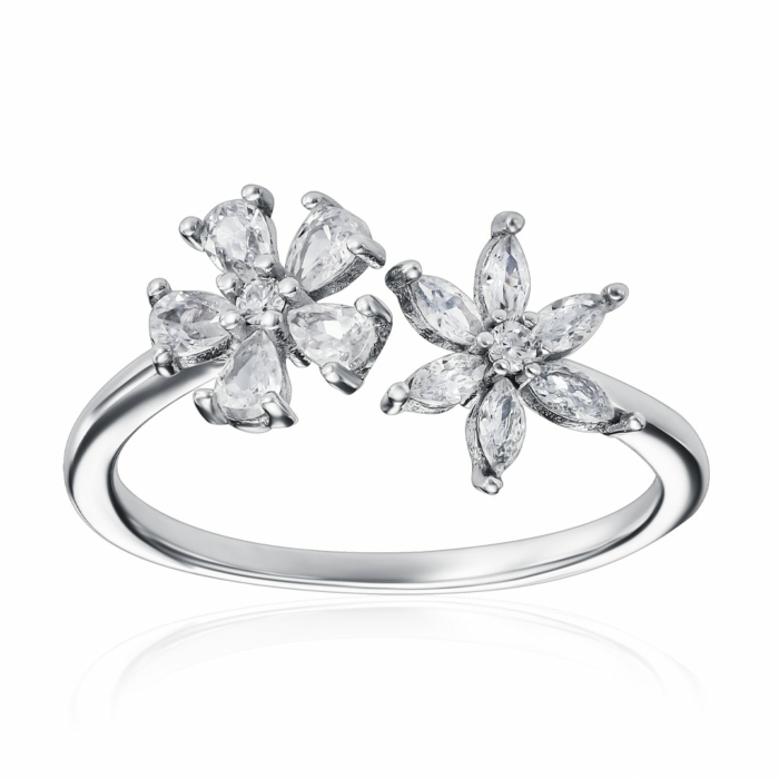 Серебряное кольцо с фианитами. Артикул TA06874-R/12/1