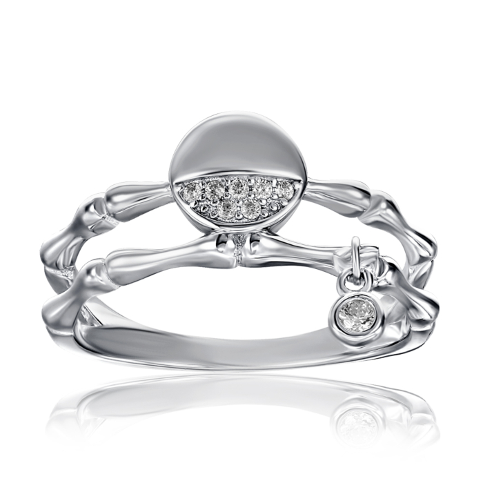 Серебряное кольцо с фианитами. Артикул TA07079-R/12/1