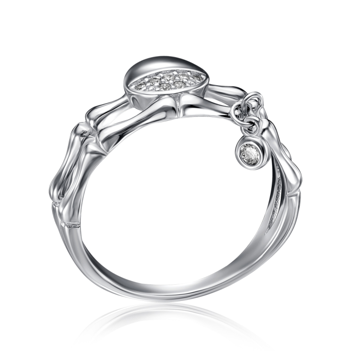 Серебряное кольцо с фианитами. Артикул TA07079-R/12/1