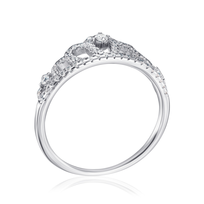 Срібна каблучка Корона з фіанітами. Артикул TA07181-R/12/1