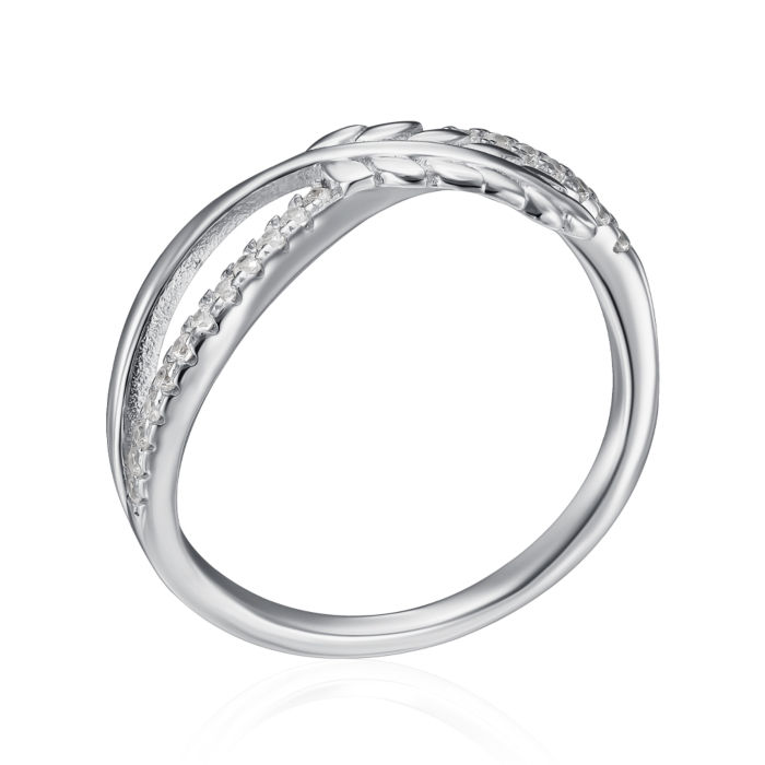 Серебряное кольцо с фианитами. Артикул TA07927-R/12/1