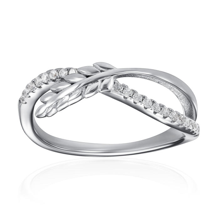 Серебряное кольцо с фианитами. Артикул TA07927-R/12/1