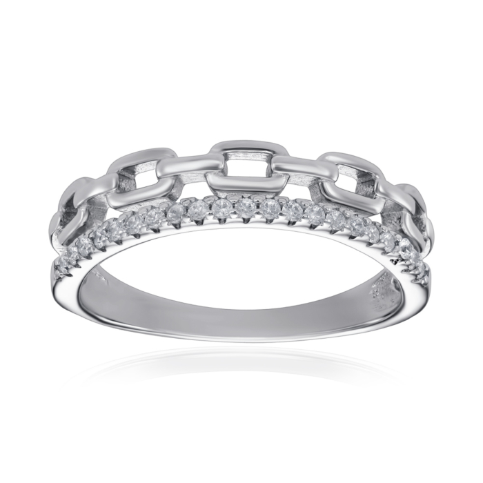 Каблучка зі срібла з фіанітами TA07953-R/12/1