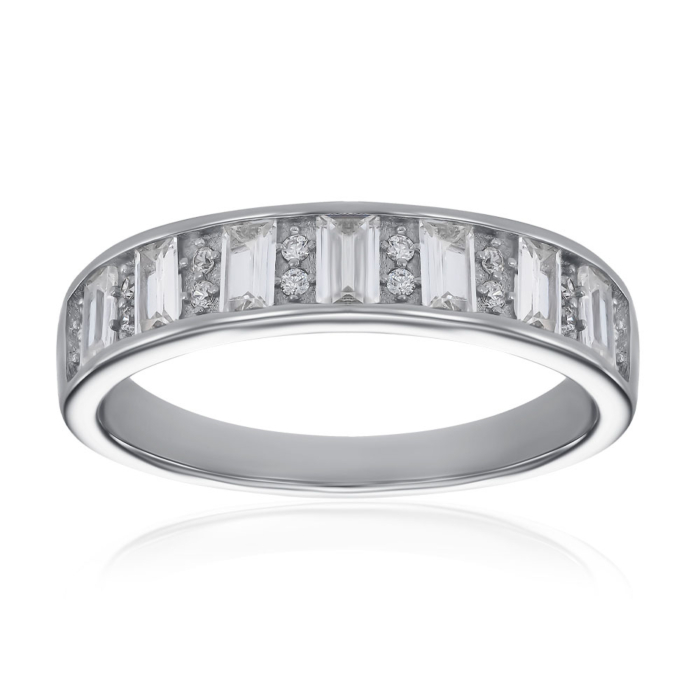 Серебряное кольцо с фианитами. Артикул TA08180-R/12/1