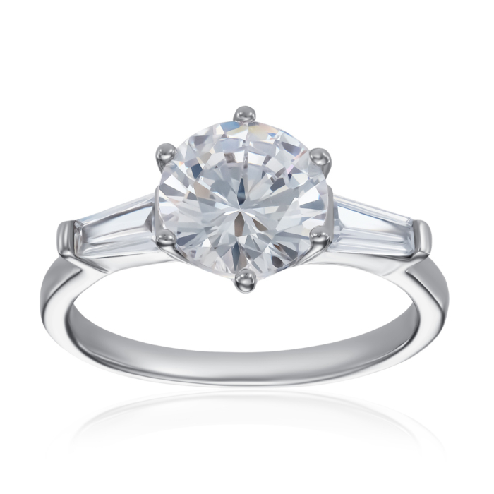 Срібна каблучка з фіанітом. Артикул TA08252-R/12/1