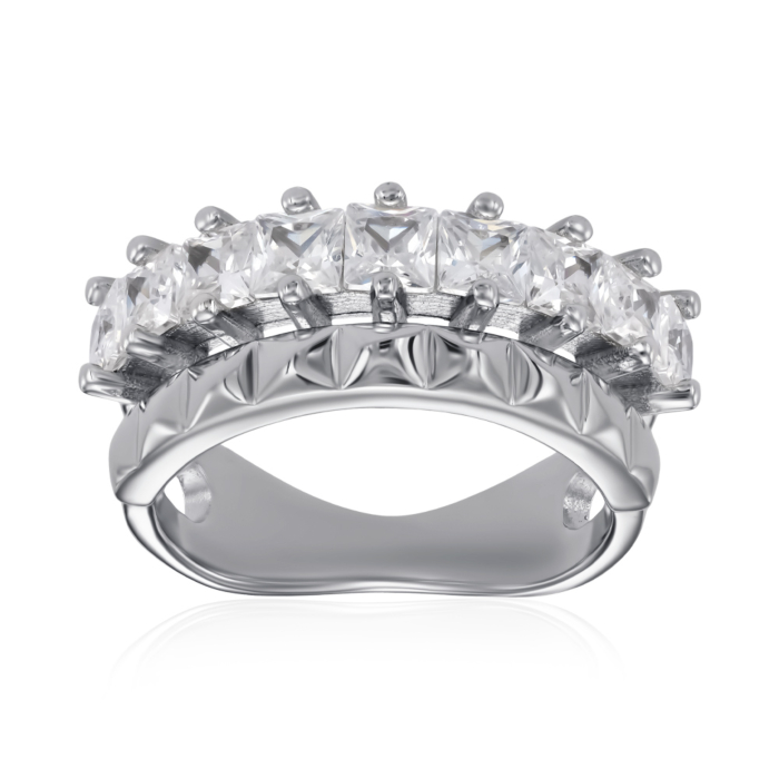 Срібна каблучка з фіанітами. Артикул TA08266-R/12/1